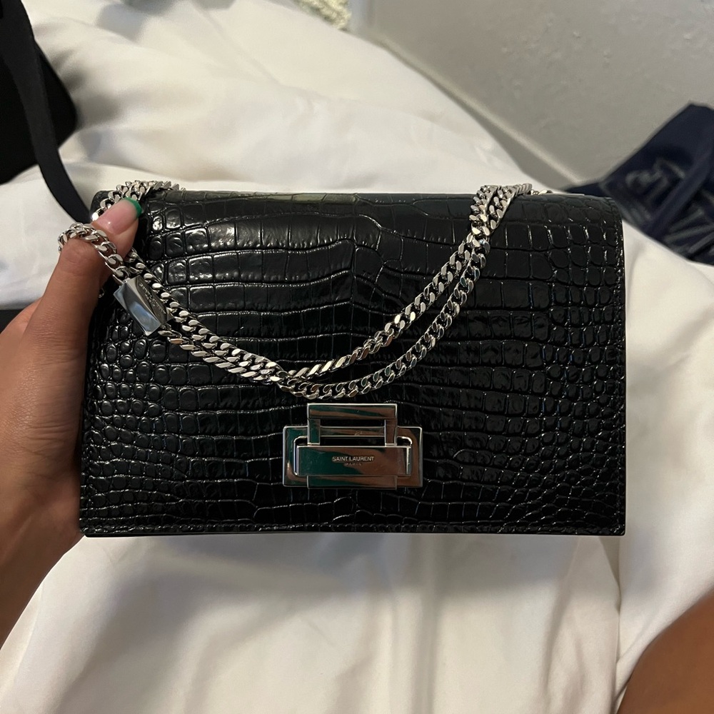 Saint Laurent Croc Embossed Bag - Vintage